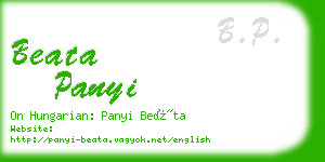 beata panyi business card